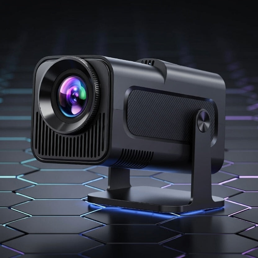 The Visionary Smart Cinema Core portable 4K projector in sleek black with Android 11.