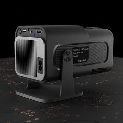 High-definition 130-inch movie projection onto a wall using The Visionary Smart Cinema Core.